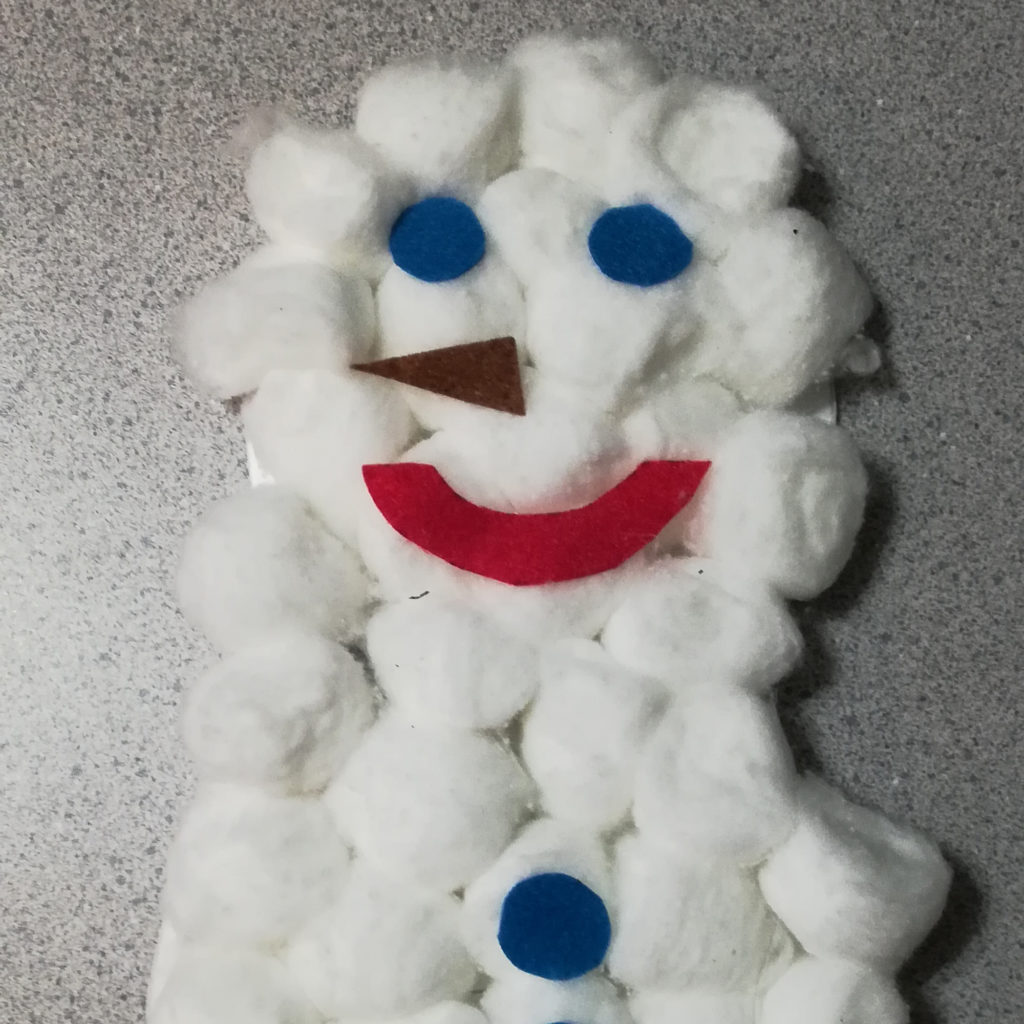 Cotton Ball Snowman Schoolhouse Boys